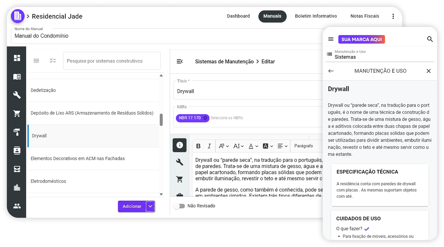 Versão Admin e APP